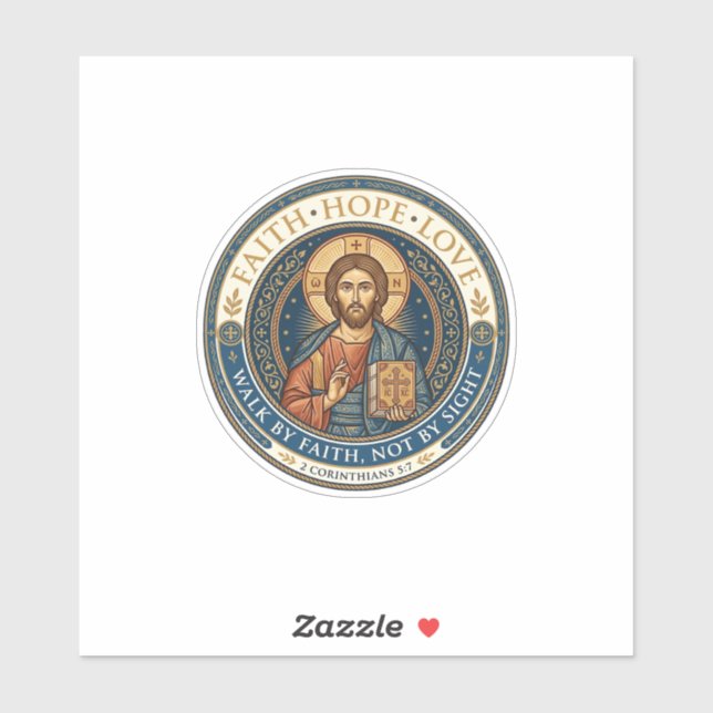 Sticker Graphisme Spiritualité Contemplative Monastique Jé (Feuille)
