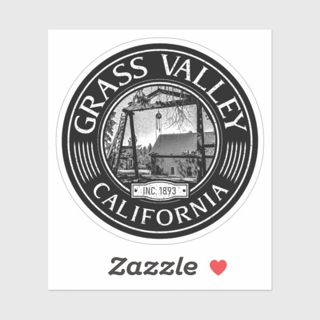 STICKER GRASS VALLEY CALIFORNIA VINTAGE - EMPIRE MINE (Feuille)
