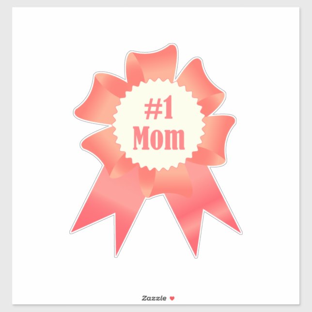 Sticker Gratitude Numéro Une maman lauréat du prix ruban (Feuille)