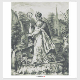 Sticker Gravure vintage de Saint Patrick bannissant les se