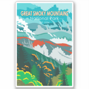 Sticker Great Smoky Mountains National Park Retro