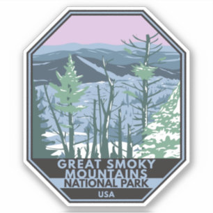 Sticker Great Smoky Mountains National Park Retro