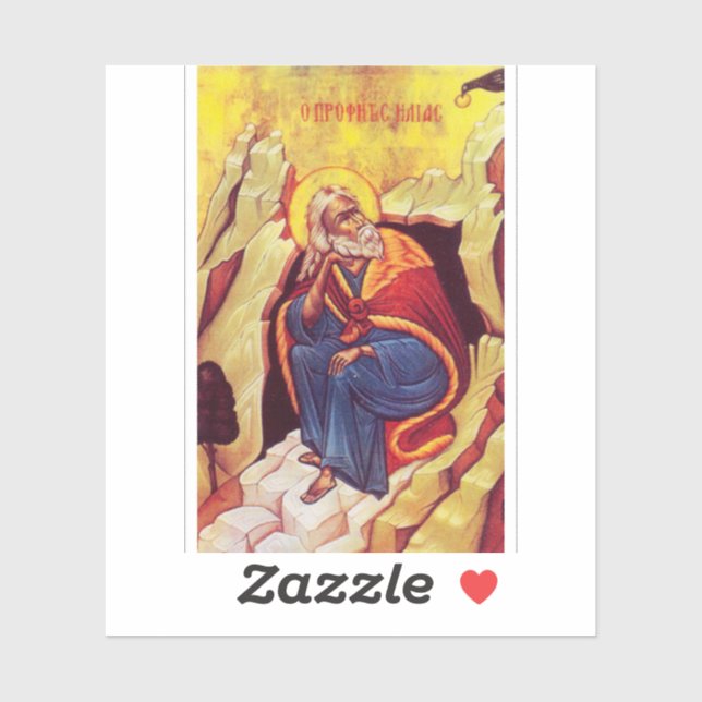 Sticker Greek orthodox icon of Prophet Elijah (Feuille)