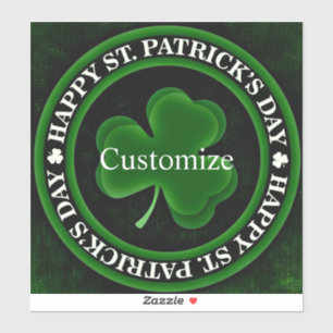 Sticker green/black shamrock St Patrick's Day Irish Pride