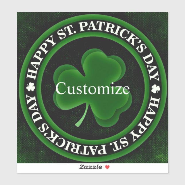 Sticker green/black shamrock St Patrick's Day Irish Pride (Feuille)