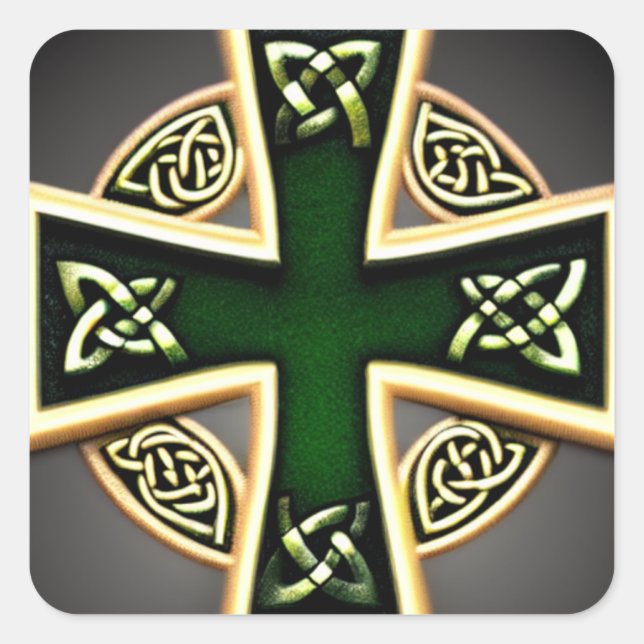 Sticker Green Celtic Cross (Devant)