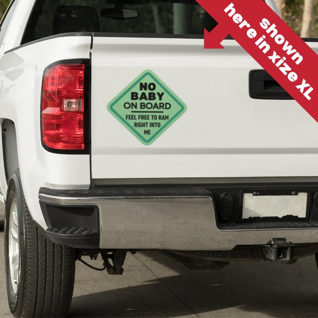 Sticker Green Funny No Baby on Board Adult Caution Bumper (Créateur téléchargé)