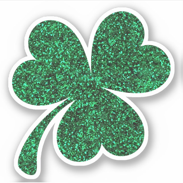 Sticker Green glitter three leaf clover (Devant)