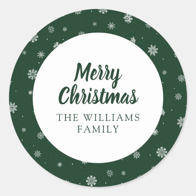 Sticker Green Holiday Snowflakes (Devant)