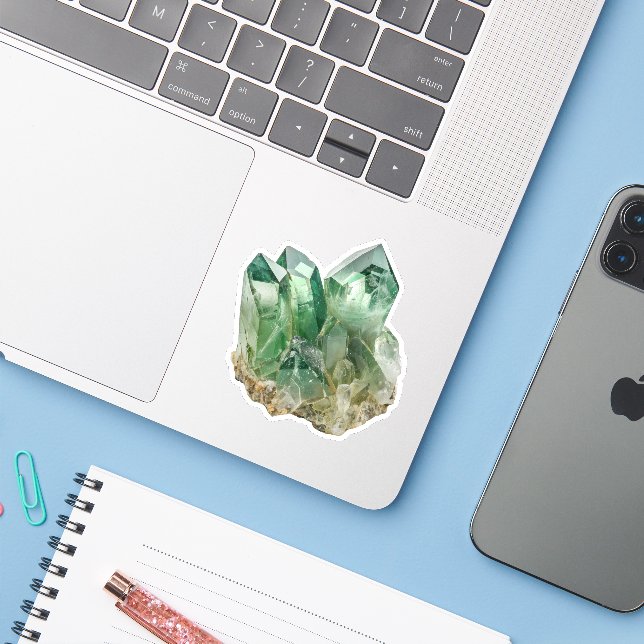 Sticker Green Quartz (Ordinateur portable avec iPhone)