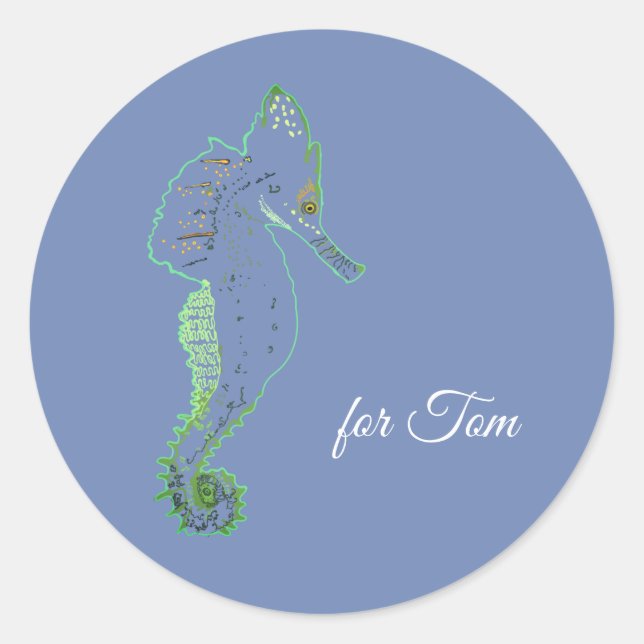 Sticker Green Sea Horse Party (Devant)