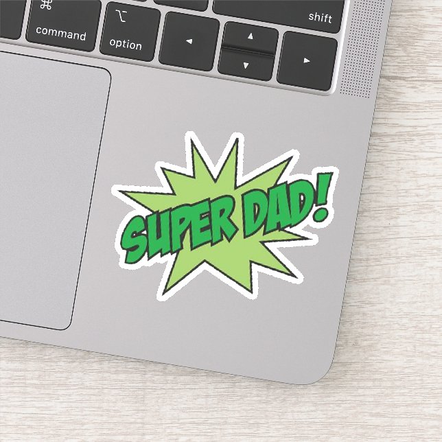 Sticker Green super papa (Détail)
