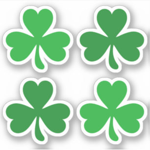 Sticker Green trois feuilles de trèfle shamrock St Patrick