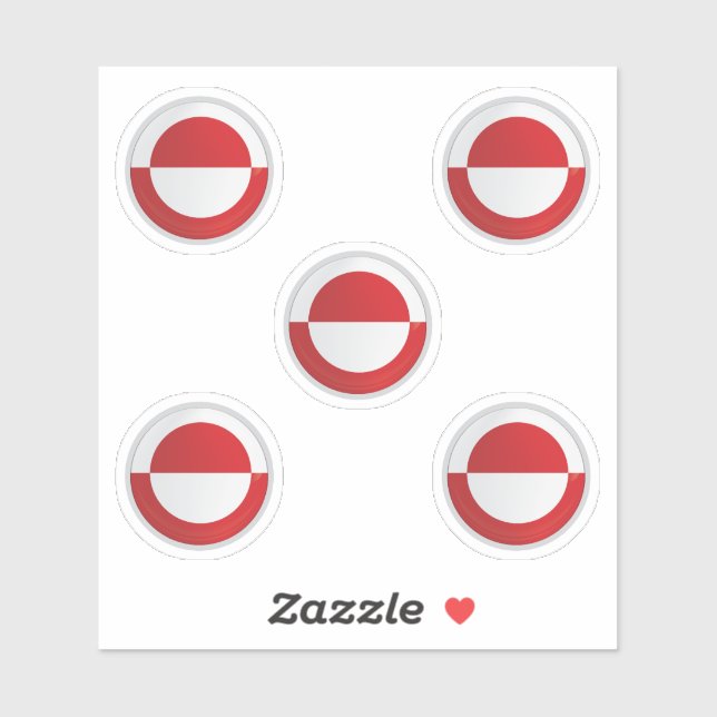 Sticker Greenland Round Icon X4 (Feuille)