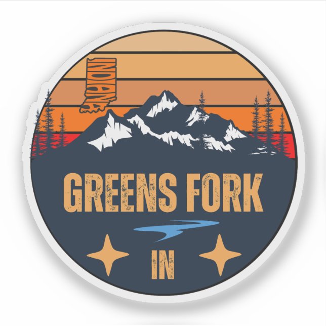 Sticker Greens Fork, Indiana (Devant)