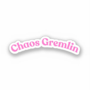 Sticker Gremlin de chaos Lettre bulles rose drôle