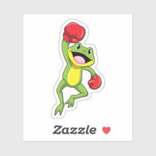 Sticker Grenouille à la boîte avec gants de boxe