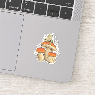 Sticker Grenouille aux champignons