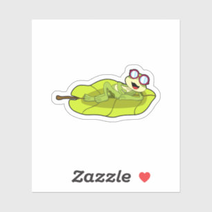 Sticker Grenouille avec lunettes de soleil