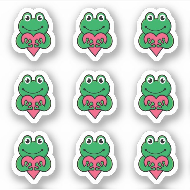 Sticker Grenouille d'amour de la Saint-Valentin (Devant)