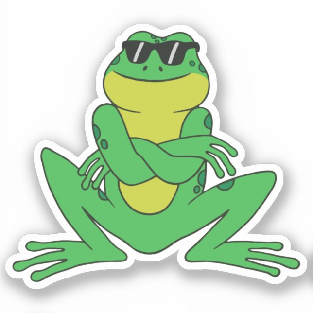 Sticker Grenouille dans les lunettes de soleil Animaux amu (Recto)