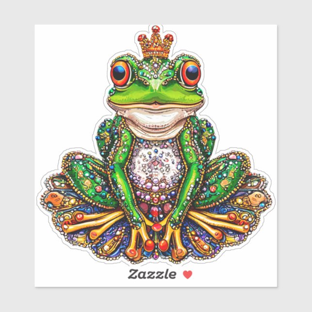 Sticker Grenouille de dessin animé (Feuille)