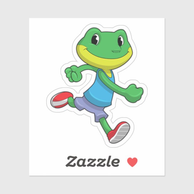 Sticker Grenouille en coureur à la course (Feuille)