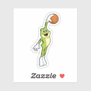 Sticker Grenouille en tant que joueur de basket-ball avec