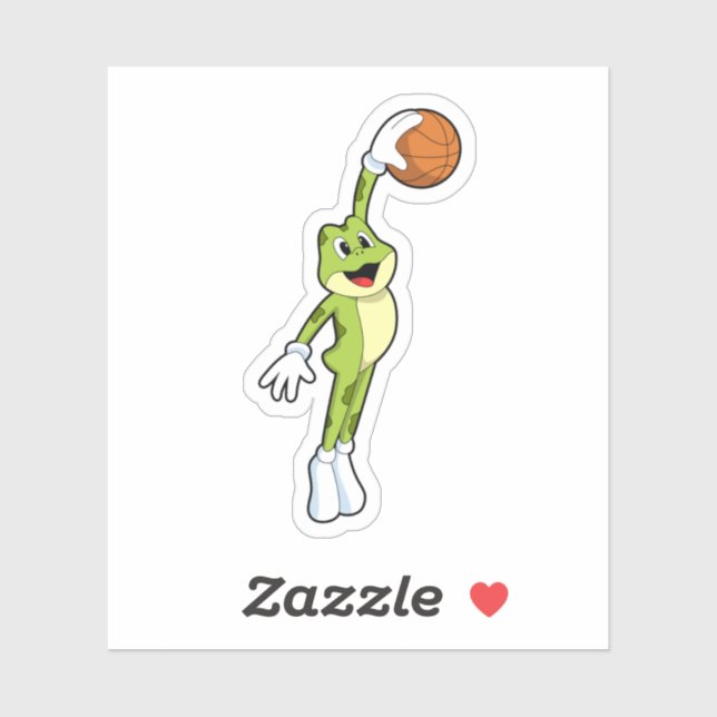 Sticker Grenouille en tant que joueur de basket-ball avec  (Feuille)