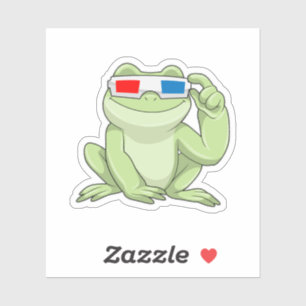Sticker Grenouille Glasses