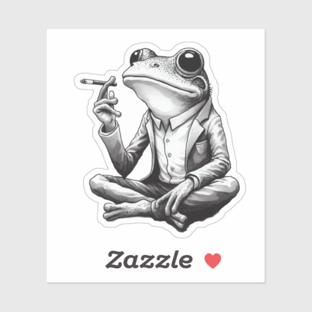 Sticker grenouille, grenouille drôle, (Feuille)