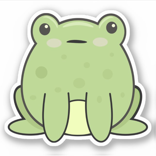 Sticker Grenouille Kawaii, crapaud (Devant)