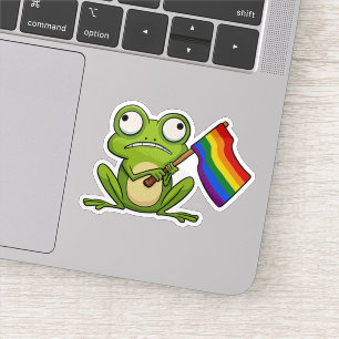 Sticker Grenouille LGBT avec drapeau de fierté