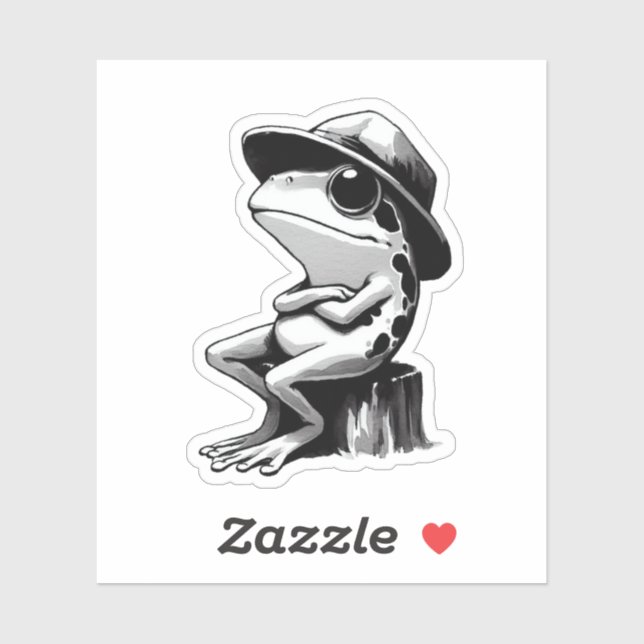 Sticker grenouille mignonne, grenouille folle (Feuille)