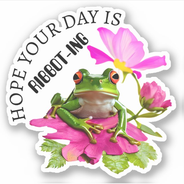 Sticker  Grenouille ou crapaud mignon jeu de mots sur des  (Devant)