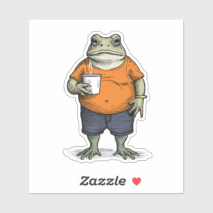 Sticker Grenouille paresseuse drôle