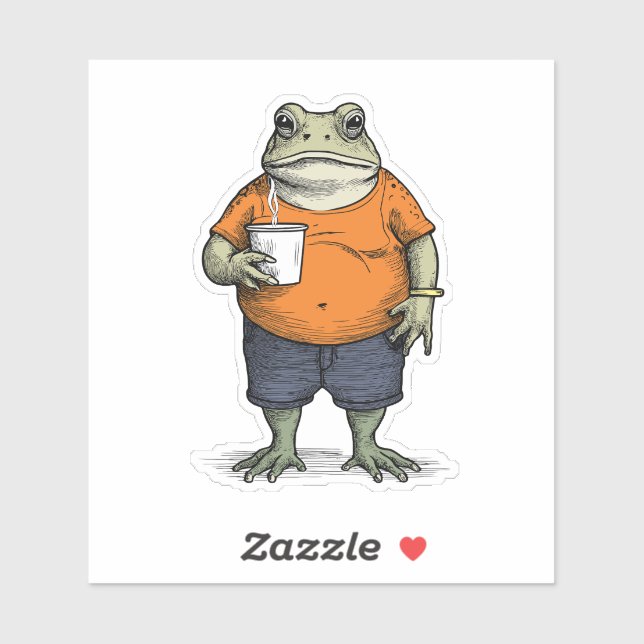 Sticker Grenouille paresseuse drôle (Feuille)