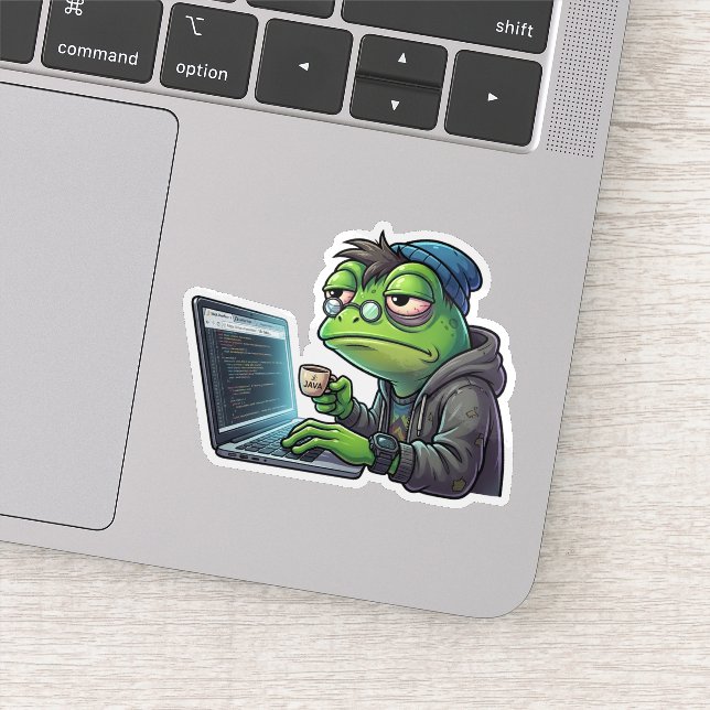 Sticker Grenouille Programmeuse Privée de Sommeil Autocoll (Détail)