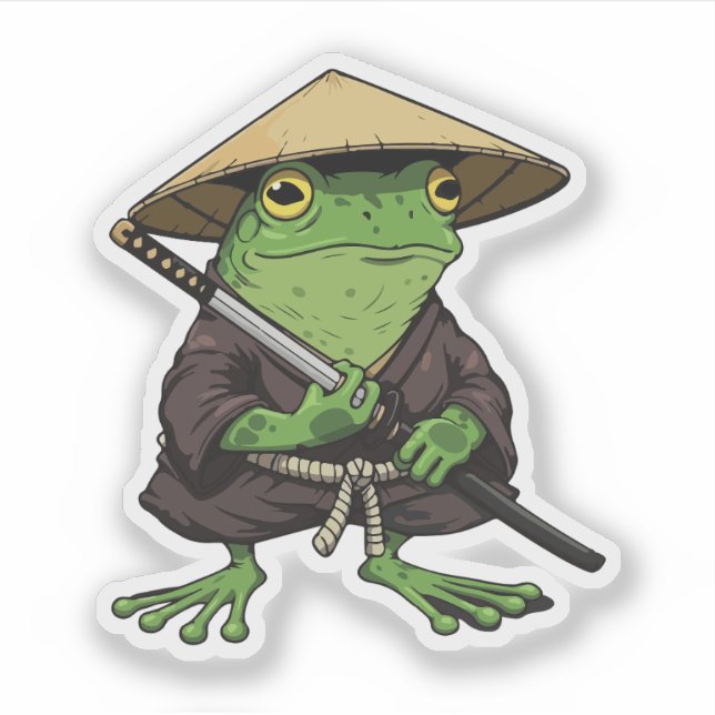 Sticker grenouille samouraï japonaise (Devant)