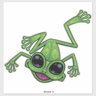 Sticker Grenouille verte heureuse