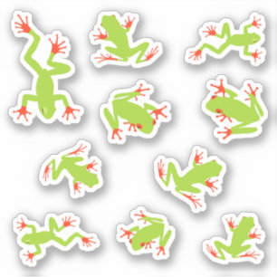 Sticker Grenouilles d'arbre vert