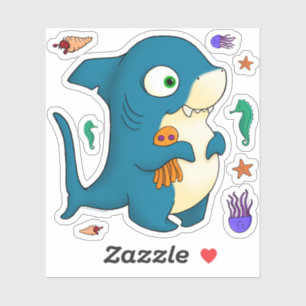 Sticker Gretchen the Baby Shark, jeu d'autocollants