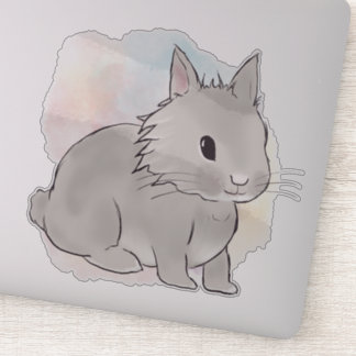 Sticker Grey lionhead bunny