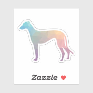 Sticker Greyhound Dog Geometric Pattern Silhouette Pastel