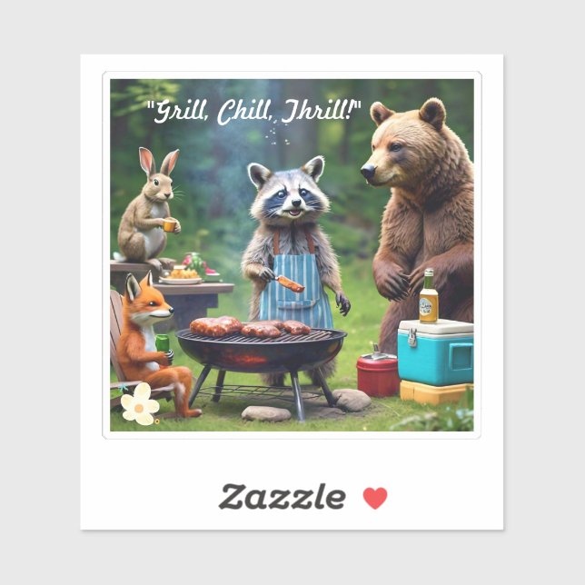 Sticker "Grillin' avec des amis" (Feuille)