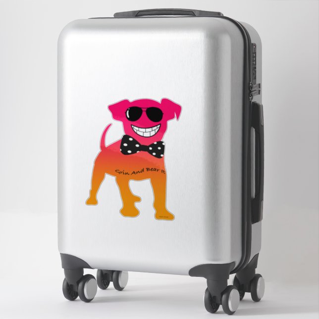 STICKER GRIN ET PORTE-LE (Sur valise)