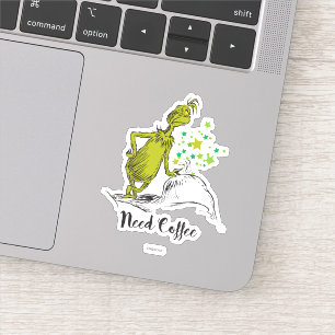 Sticker Grinch Besoin de café drôle