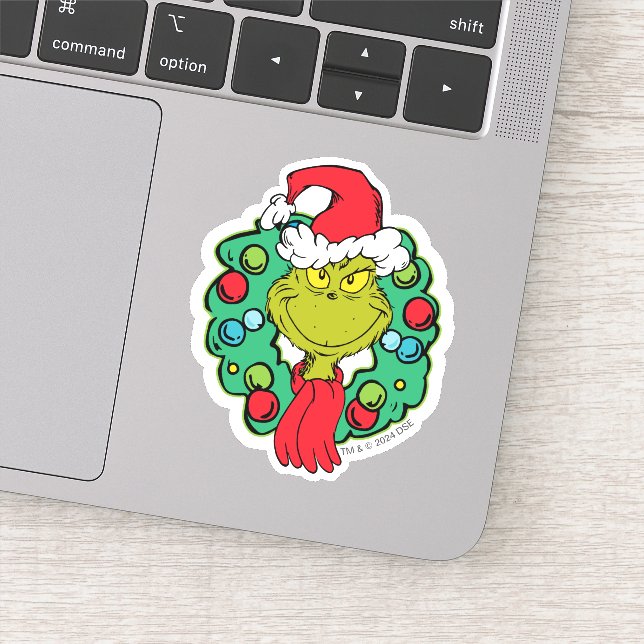Sticker Grinch | Couronne de Noël (Détail)