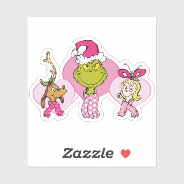 Sticker Grinch Crew in Pink Valentine's Portrait (Feuille)