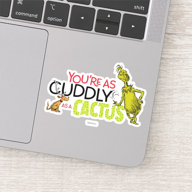 Sticker Grinch | Tu es aussi câlin qu'un cactus (Détail)